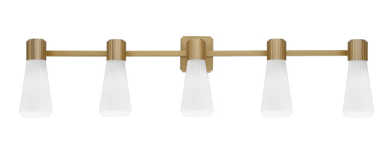 Toltec Lighting - 4825-NAB-881 - Five Light Bath Bar - Everleigh - New Age Brass
