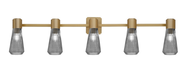Toltec Lighting - 4825-NAB-882 - Five Light Bath Bar - Everleigh - New Age Brass