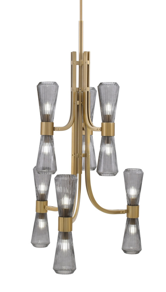 Toltec Lighting - 4846-NAB-882 - 12 Light Chandelier - Everleigh - New Age Brass