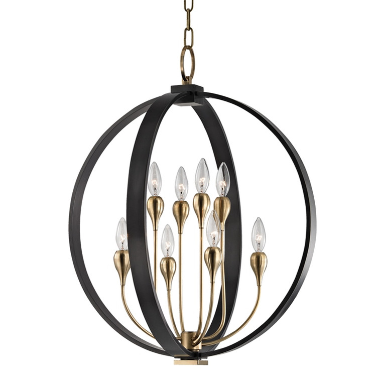 Hudson Valley - 6722-AOB - Eight Light Lantern - Dresden - Aged Brass/Old Bronze