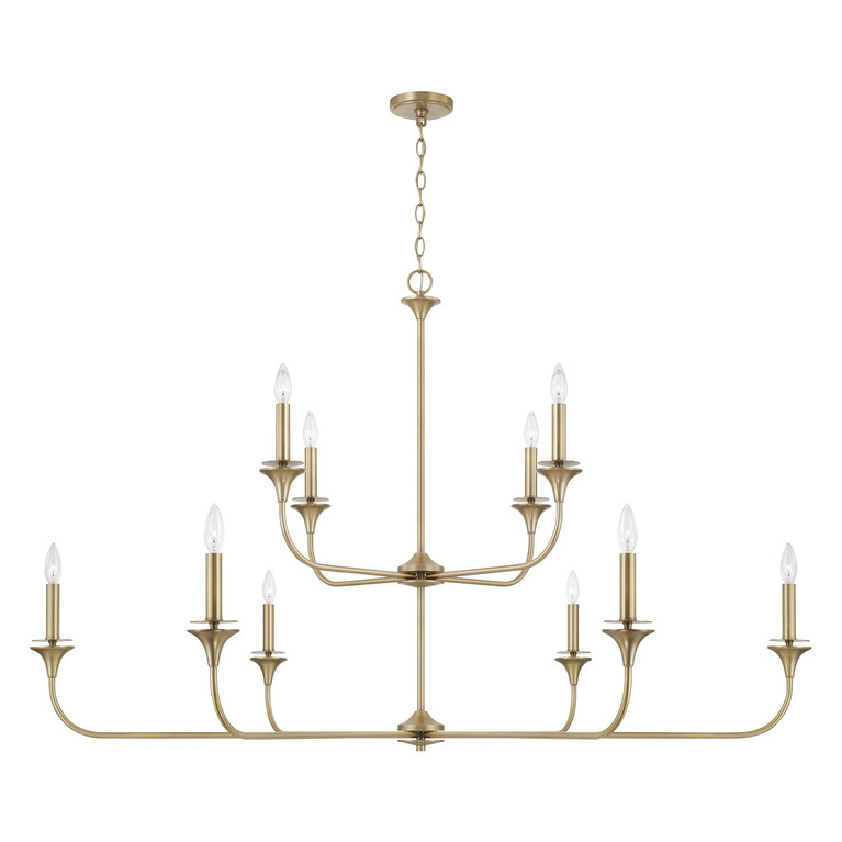 Capital Lighting - 448901AD - Ten Light Chandelier - Presley - Aged Brass