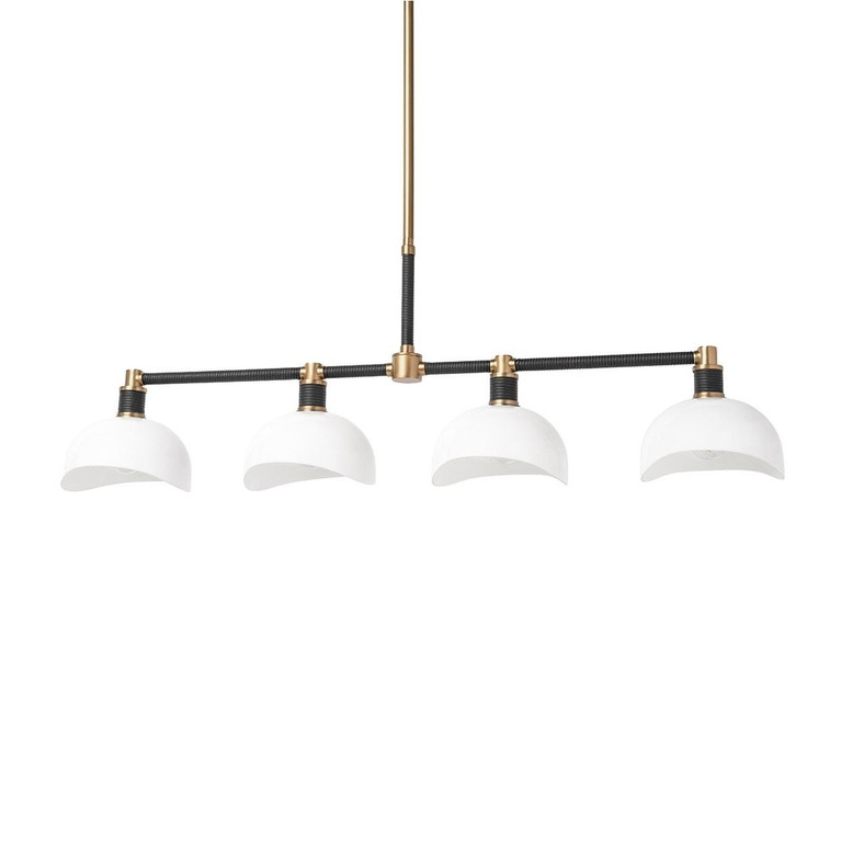 Palecek - 2874-79 - Four Light Chandelier - Brooklyn - Antique Brass / Black