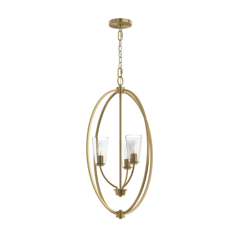 Progress Lighting - P500512-191 - Three Light Foyer Pendant - Jheni - Brushed Gold