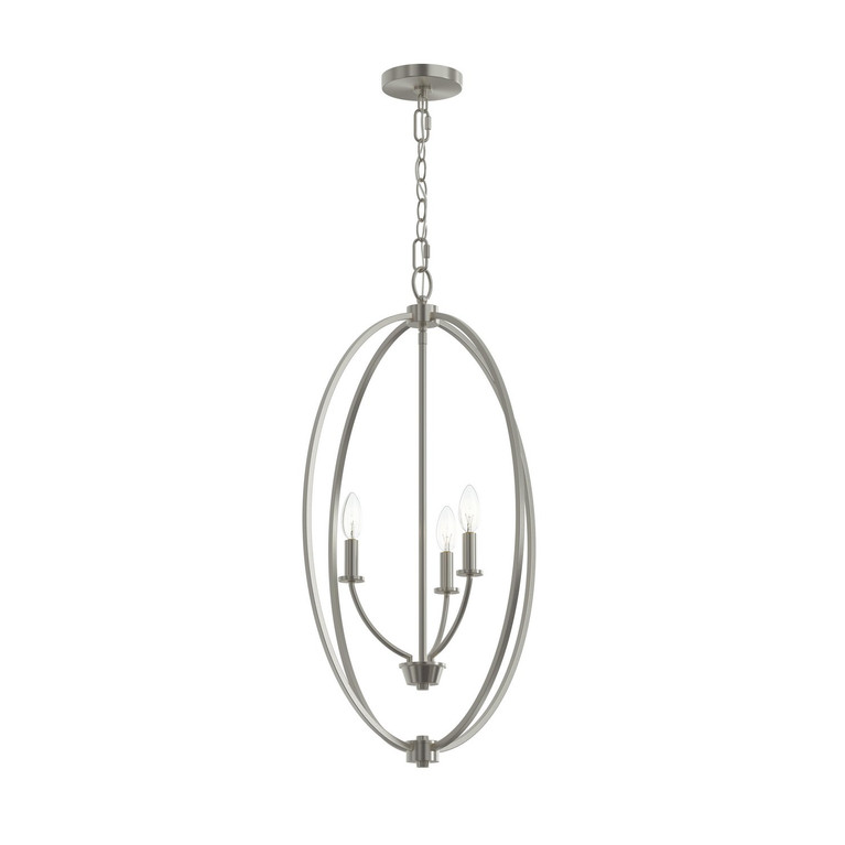 Progress Lighting - P500513-009 - Three Light Foyer Pendant - Jheni - Brushed Nickel