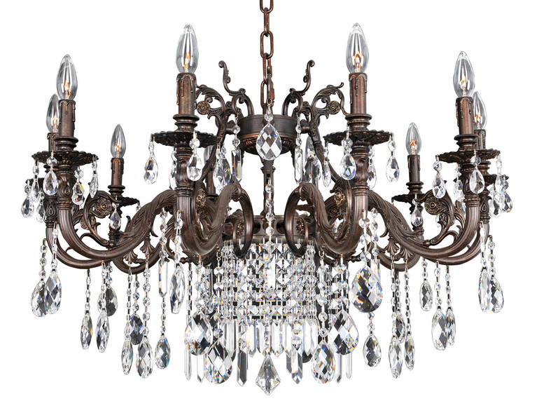 Allegri - 025650-013-FR001 - Ten Light Chandelier - Avelli - Sienna Bronze W-Antique Silver Leaf accents.