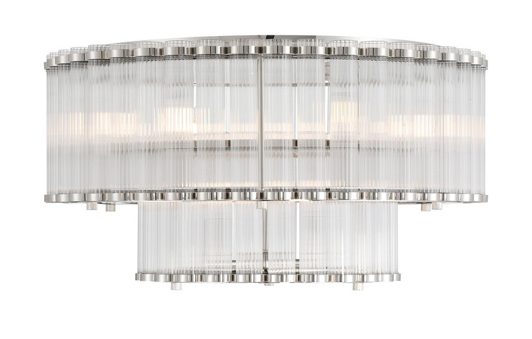 Eurofase - 49169-027 - Nine Light Flush Mount - Glasbury - Polished Nickel