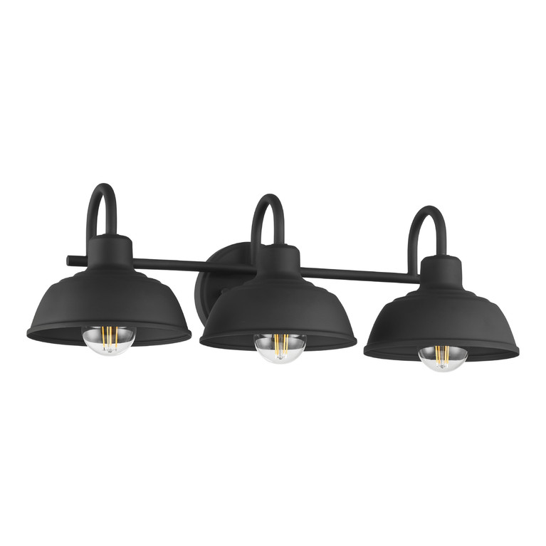 Hunter - 48230 - Three Light Vanity - Mill Valley - Matte Black