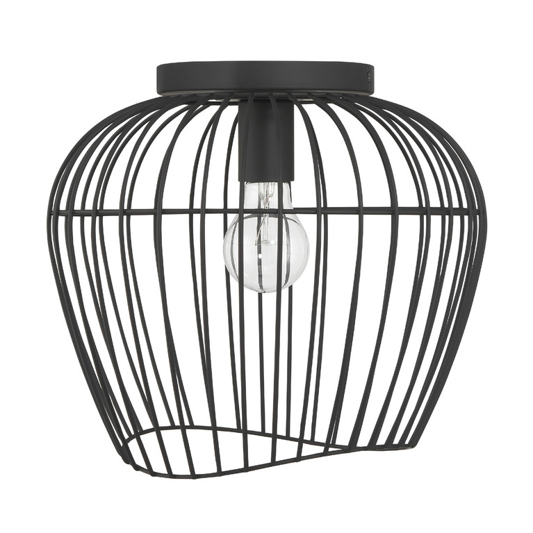 Hunter - 48239 - One Light Flush Mount - Redding - Matte Black