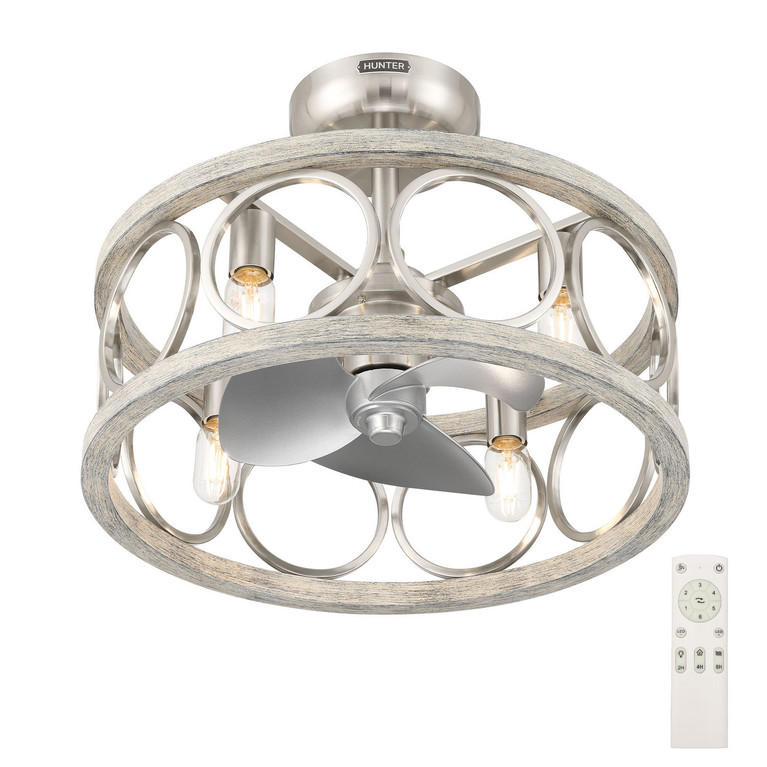 Hunter - 50104 - 22 Fandelier - Haven Fandelier - Brushed Nickel