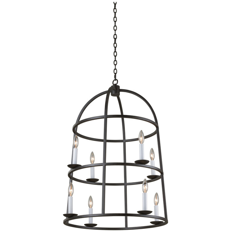 Kalco - 506950BI - Eight Light Foyer Pendant - Wickenburg - Black Iron