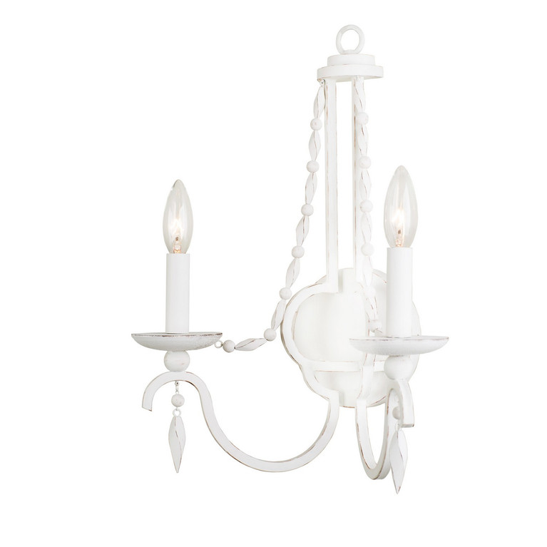 Kalco - 507220DW - Two Light Wall Bracket - Acadia - Distressed White