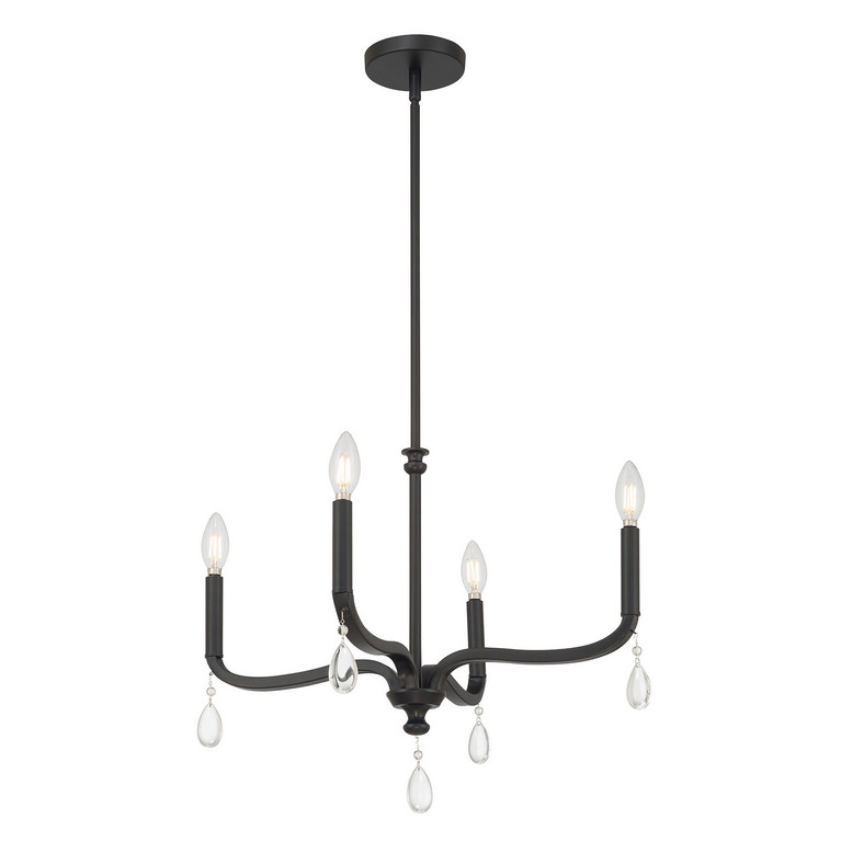Millennium - 220104-MB - Four Light Chandelier - Viremont - Matte Black
