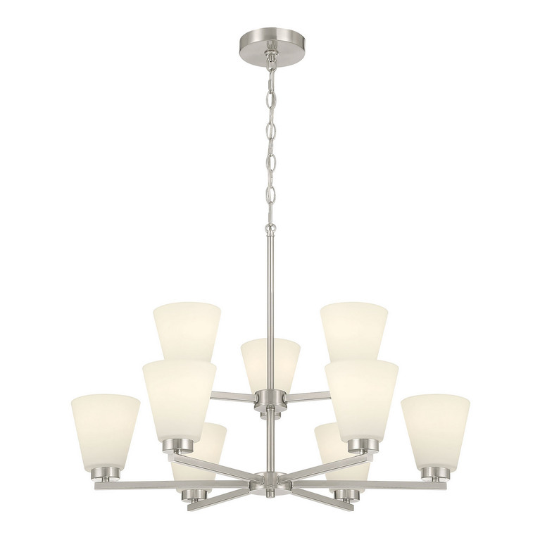 Millennium - 64109WG-BN - Nine Light Chandelier - Strayhan - Brushed Nickel