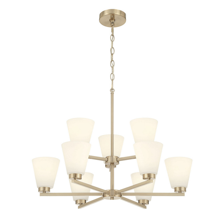 Millennium - 64109WG-MG - Nine Light Chandelier - Strayhan - Modern Gold