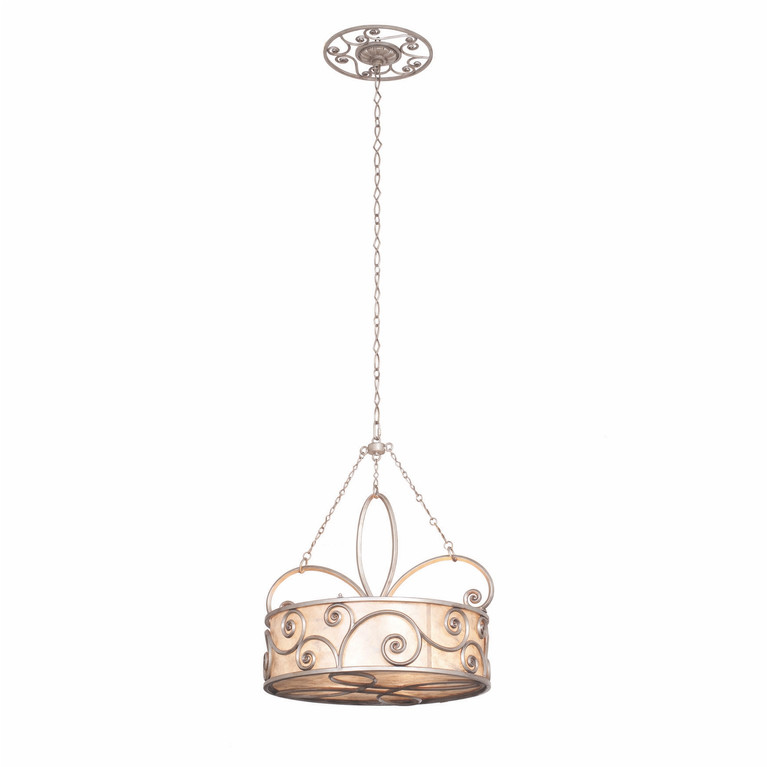 Kalco - 5415SV - Four Light Pendant - Windsor - Aged Silver