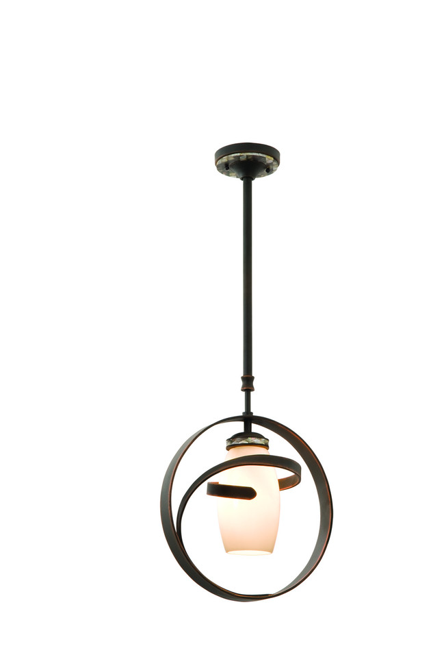 Kalco - 6017AC/PEARL - One Light Mini Pendant - Monaco - Antique Copper