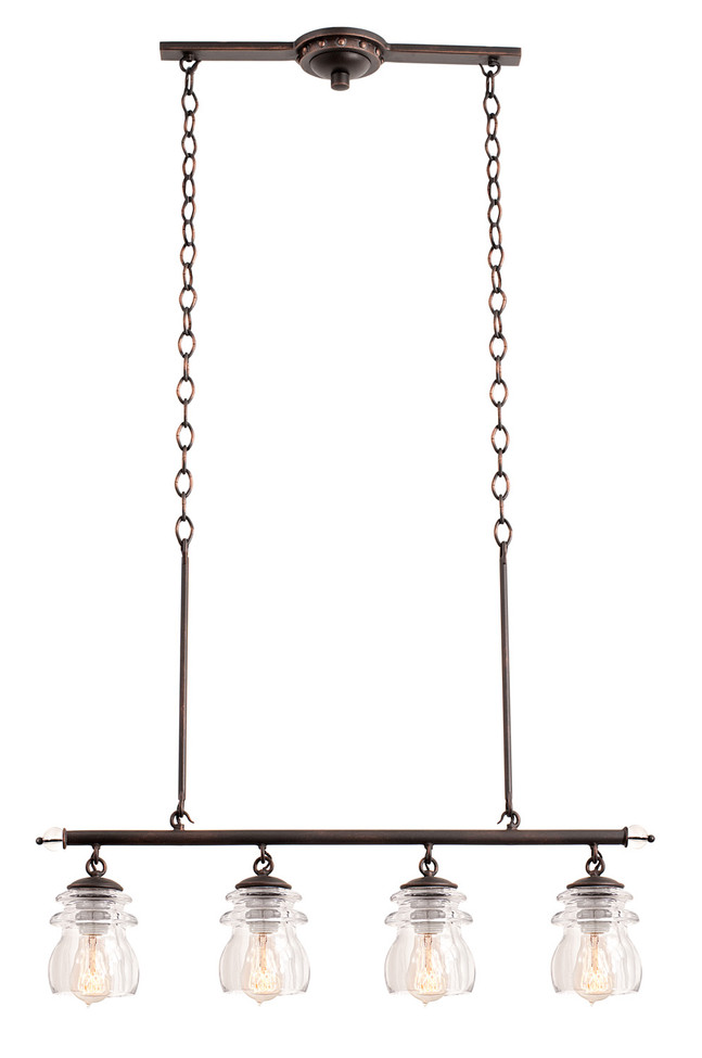 Kalco - 6315AC - Four Light Island Pendant - Brierfield - Antique Copper