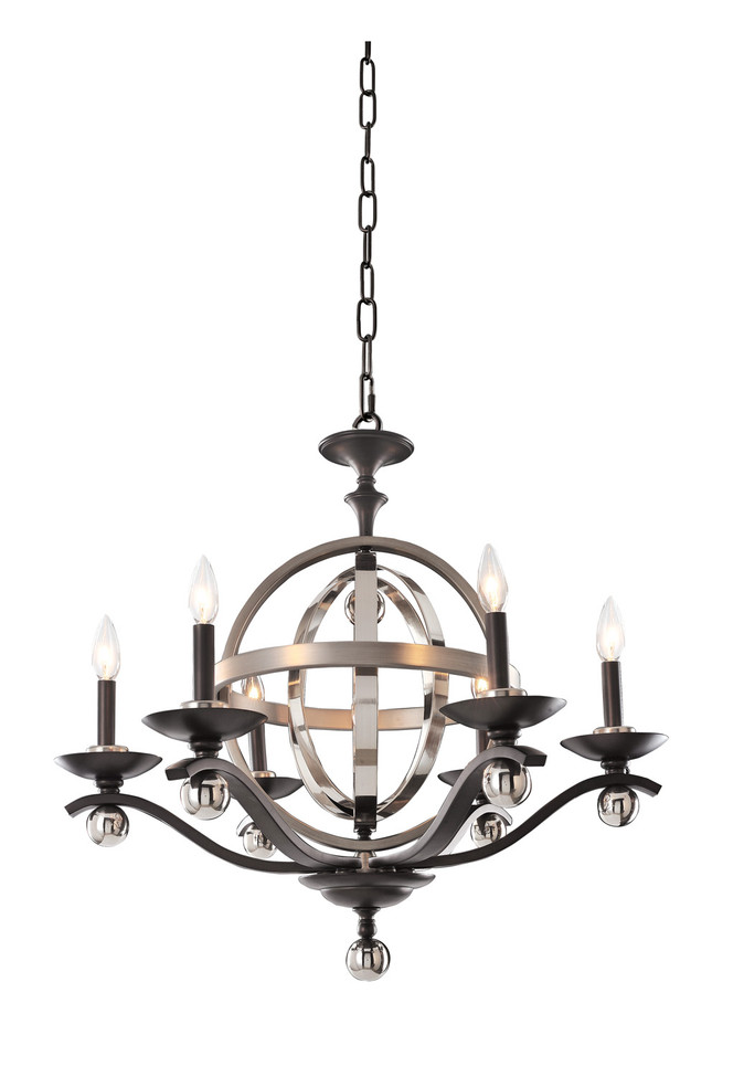 Kalco - 6597PSN - Seven Light Chandelier - Rothwell - Polished Satin Nickel