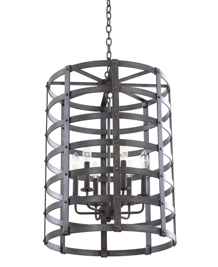 Kalco - 7404VI - Six Light Lantern - Townsend - Vintage Iron