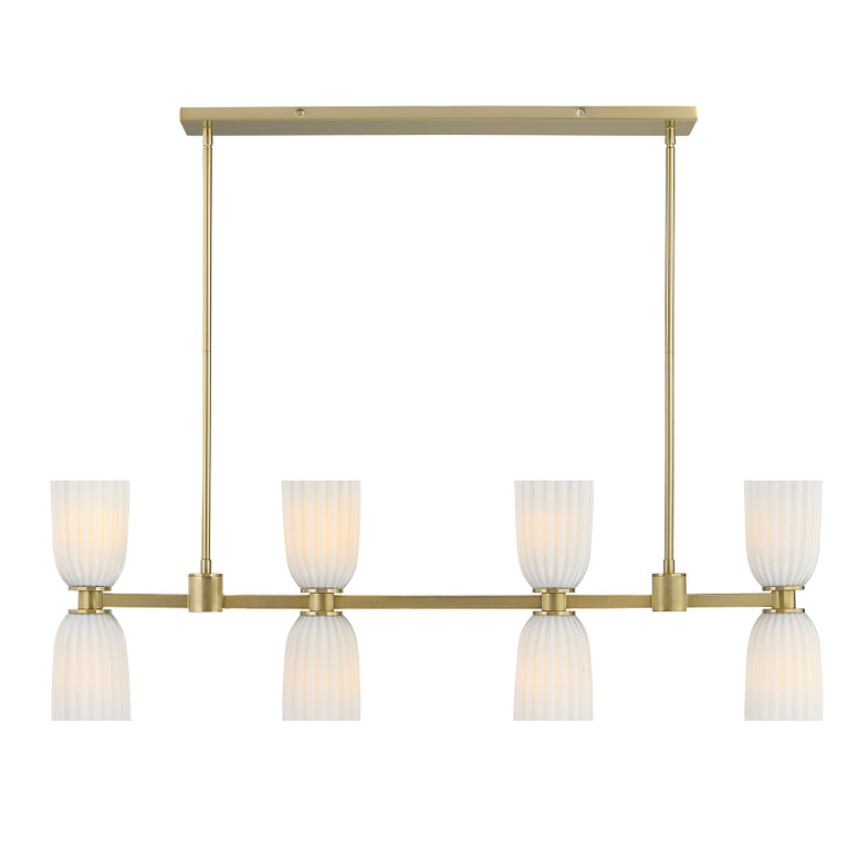 Savoy House - 1-1249-8-127 - Eight Light Linear Chandelier - Baldwin - Noble Brass