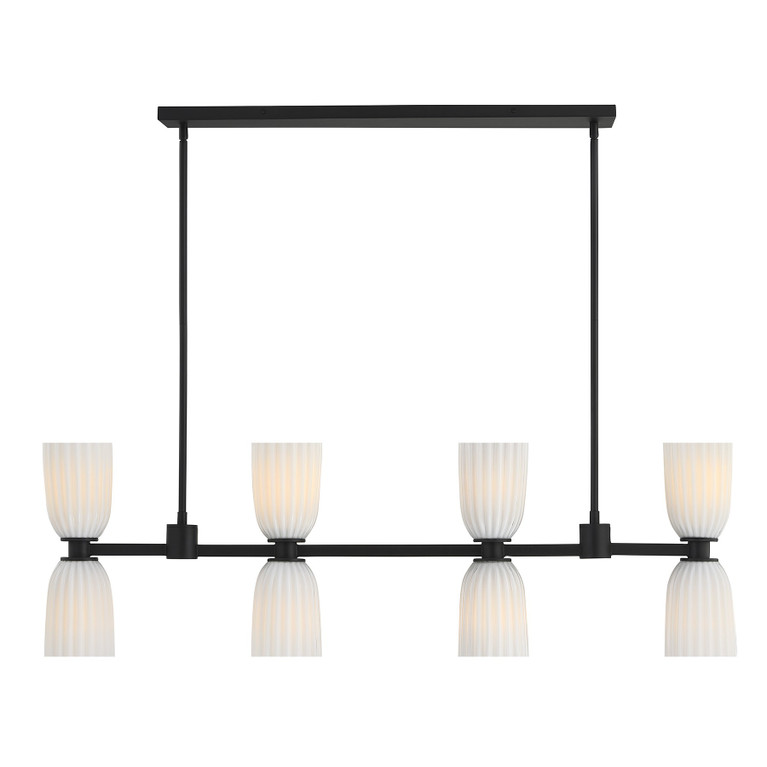 Savoy House - 1-1249-8-89 - Eight Light Linear Chandelier - Baldwin - Matte Black