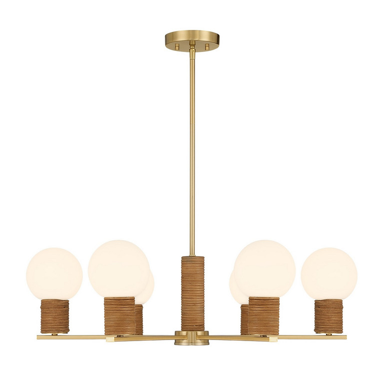 Savoy House - 1-4080-6-322 - Six Light Chandelier - Jarrell - Warm Brass