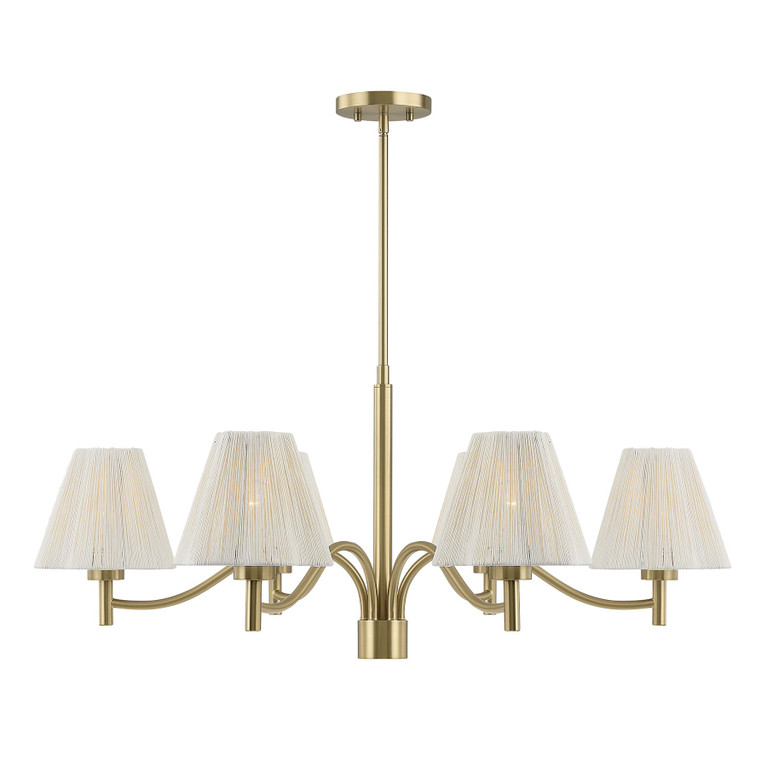 Savoy House - 1-6084-6-127 - Six Light Chandelier - Rosa - Noble Brass