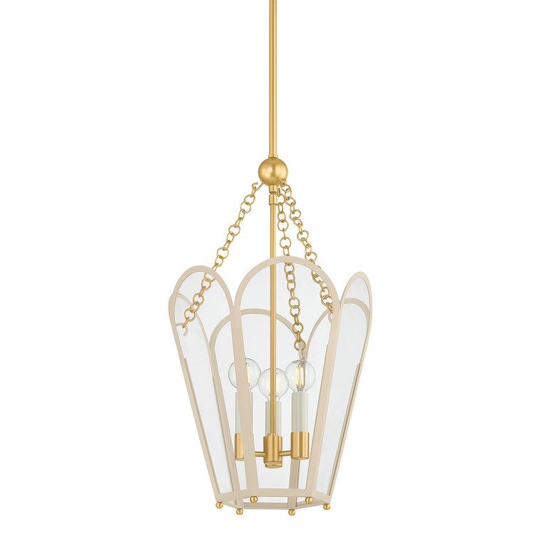 Mitzi - H1132703-AGB/SBQ - Three Light Lantern - Clarisse - Aged Brass