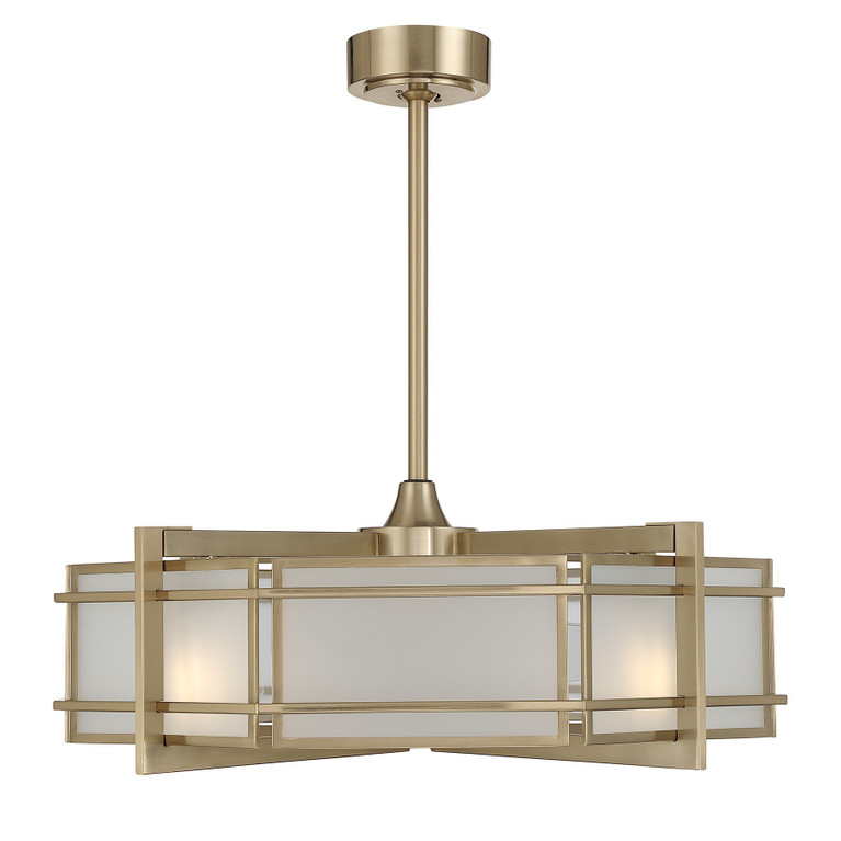 Savoy House - 30-FD-495-127 - Four Light Fan D'Lier - Canterbury - Noble Brass