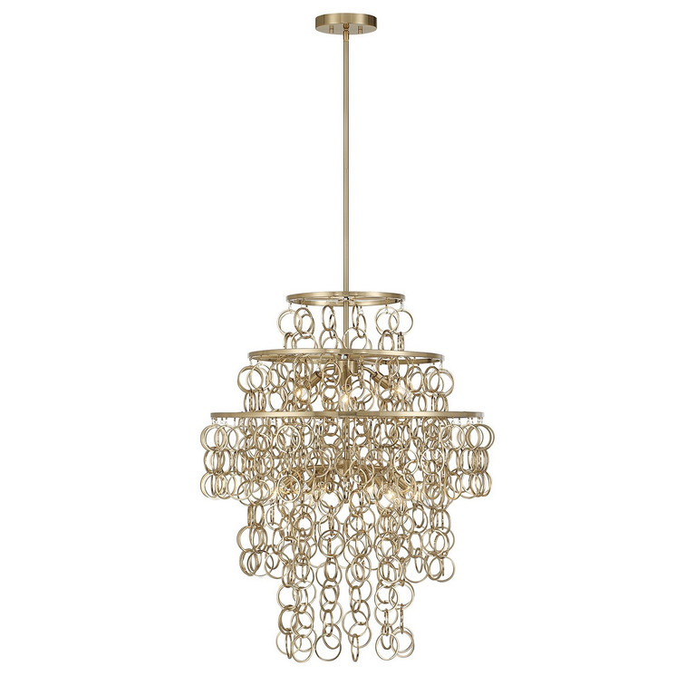 Savoy House - 7-4902-9-127 - Nine Light Pendant - Setentas - Noble Brass