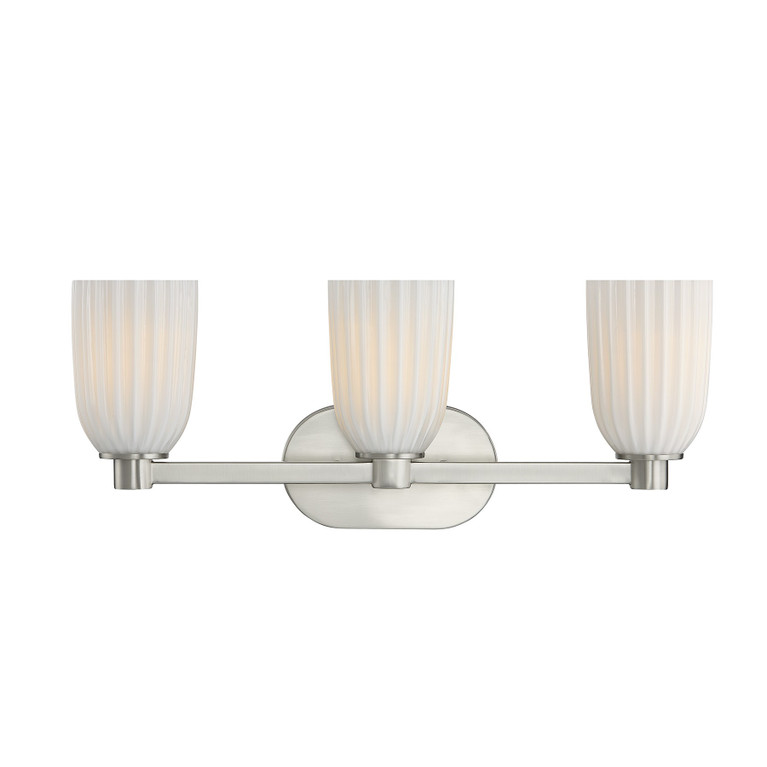 Savoy House - 8-1245-3-SN - Three Light Bathroom Vanity - Baldwin - Satin Nickel