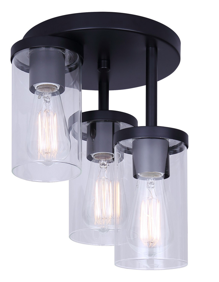 Canarm - ISF1234A03BK - Three Light Semi Flush Mount - Britton - Matte Black