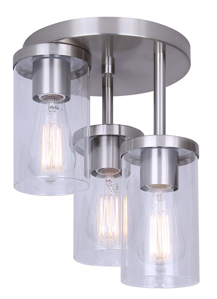 Canarm - ISF1234A03BN - Three Light Semi Flush Mount - Britton - Brushed Nickel
