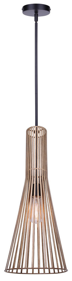 Canarm - IPL1238A01BKB24 - One Light Pendant - Elim - Matte Black And Brushed Brown