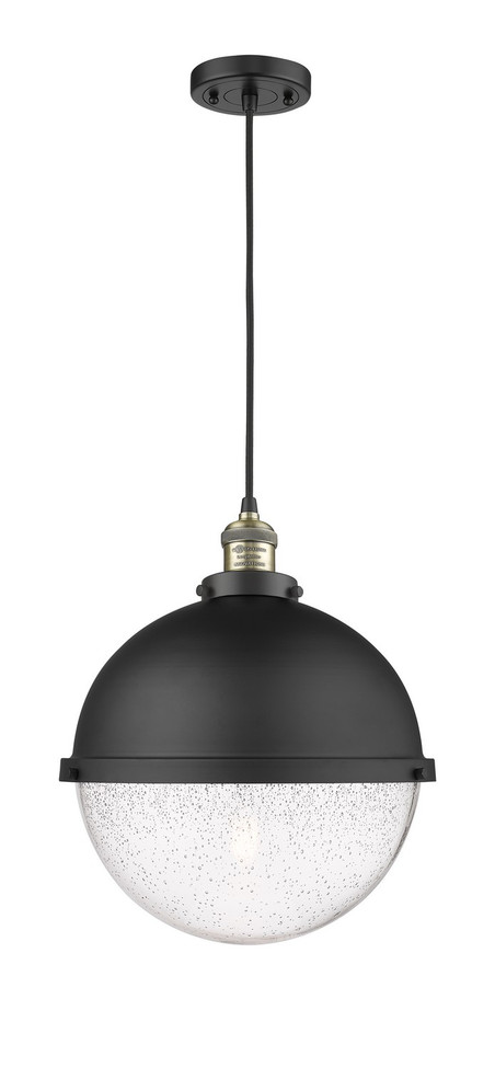 Innovations - 201C-BAB-HFS-124-BK-LED - LED Pendant - Franklin Restoration - Black Antique Brass