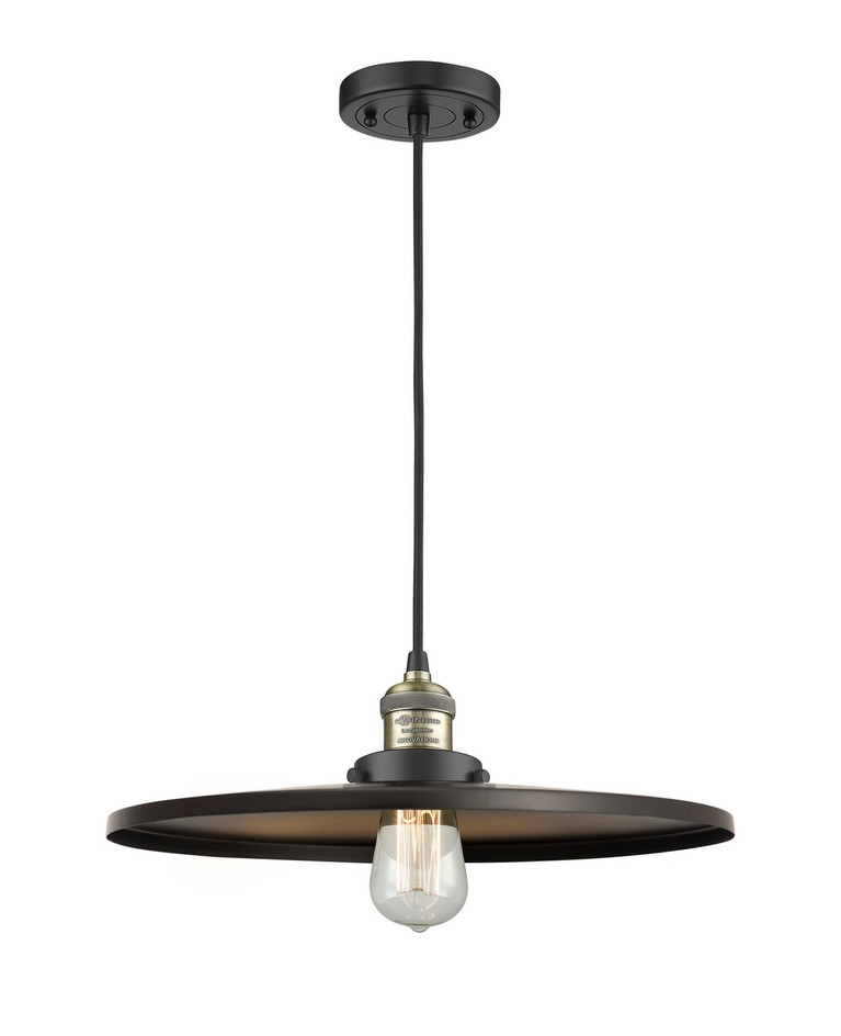 Innovations - 201C-BAB-MFR-BK-16 - One Light Mini Pendant - Franklin Restoration - Black Antique Brass