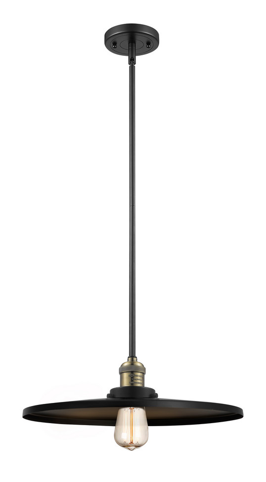 Innovations - 201S-BAB-MFR-BK-16 - One Light Mini Pendant - Franklin Restoration - Black Antique Brass
