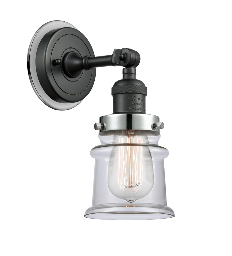 Innovations - 203BK-BPPC-HRPC-G182S - One Light Wall Sconce - Franklin Restoration - Matte Black