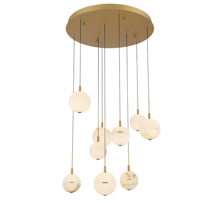 Lib & Co. - 12372-030 - LED Chandelier - Corfu - Painted antique brass