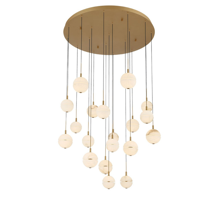 Lib & Co. - 12373-030 - LED Chandelier - Corfu - Painted antique brass