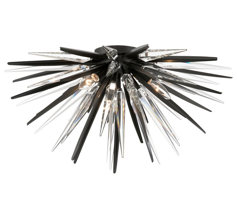Lib & Co. - 12431-06 - Three Light Ceiling Mount - Pragma - Metallic black