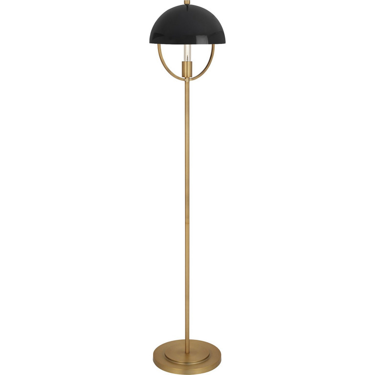 Robert Abbey - 601BLK - One Light Floor Lamp - Mavisten Edition Copernica - Lacquered Burnished Brass w/Smoked