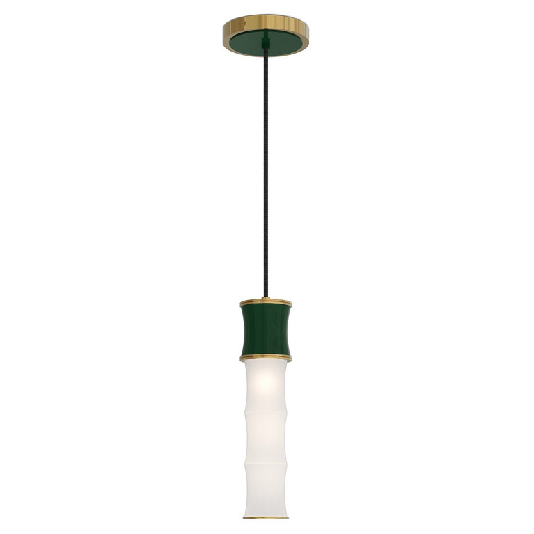 Robert Abbey - JU85 - One Light Pendant - Kane - Jungle w/Modern Brass