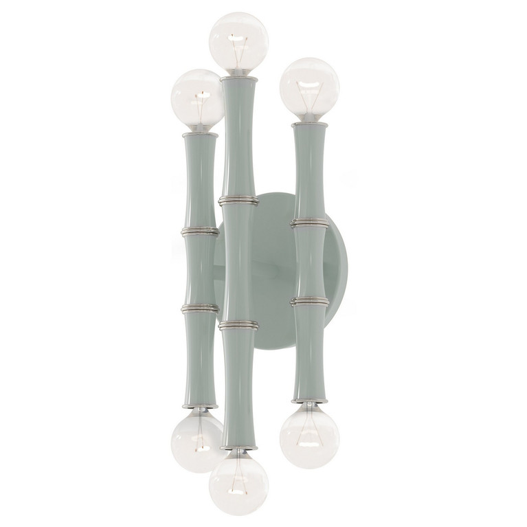 Robert Abbey - CL76 - Six Light Wall Sconce - Kane - Celadon w/Polished Nickel
