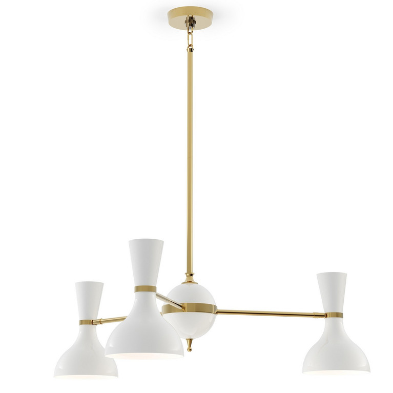 Robert Abbey - LY03LY - Three Light Chandelier - Clare - Modern Brass w/Lily Painted