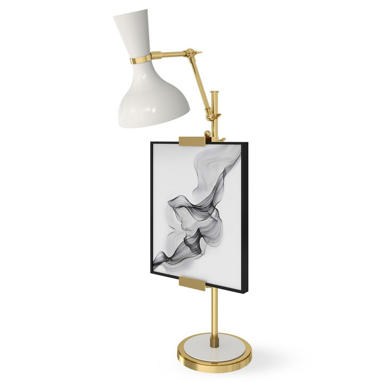 Robert Abbey - LY14LY - One Light Table Easel - Clare - Modern Brass w/Lily Painted