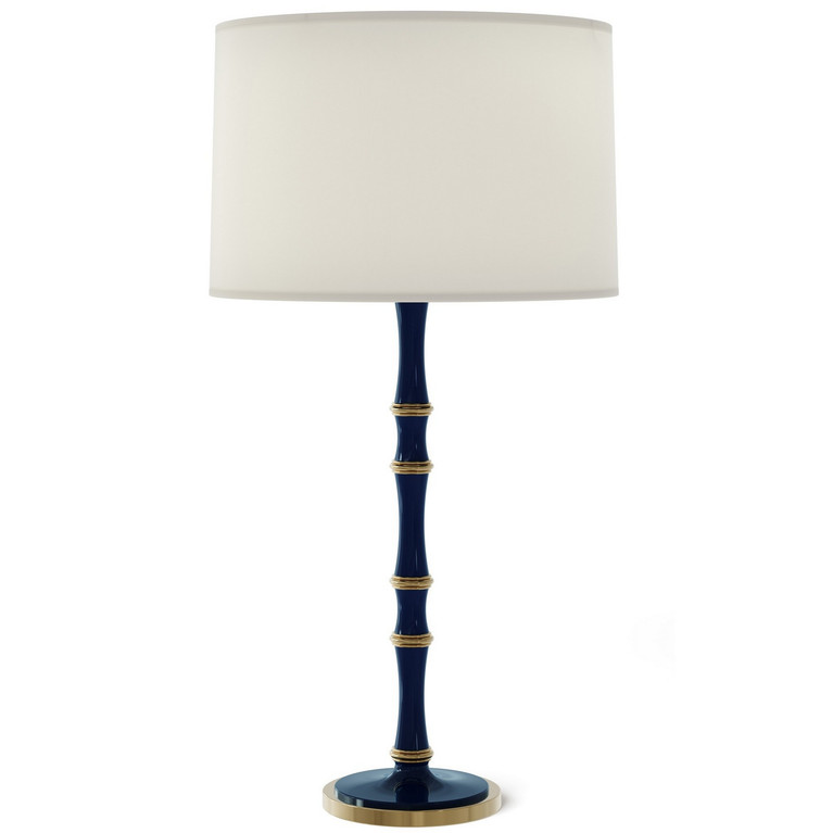 Robert Abbey - MB71 - One Light Table Lamp - Kane - Midnight Blue w/Modern Brass