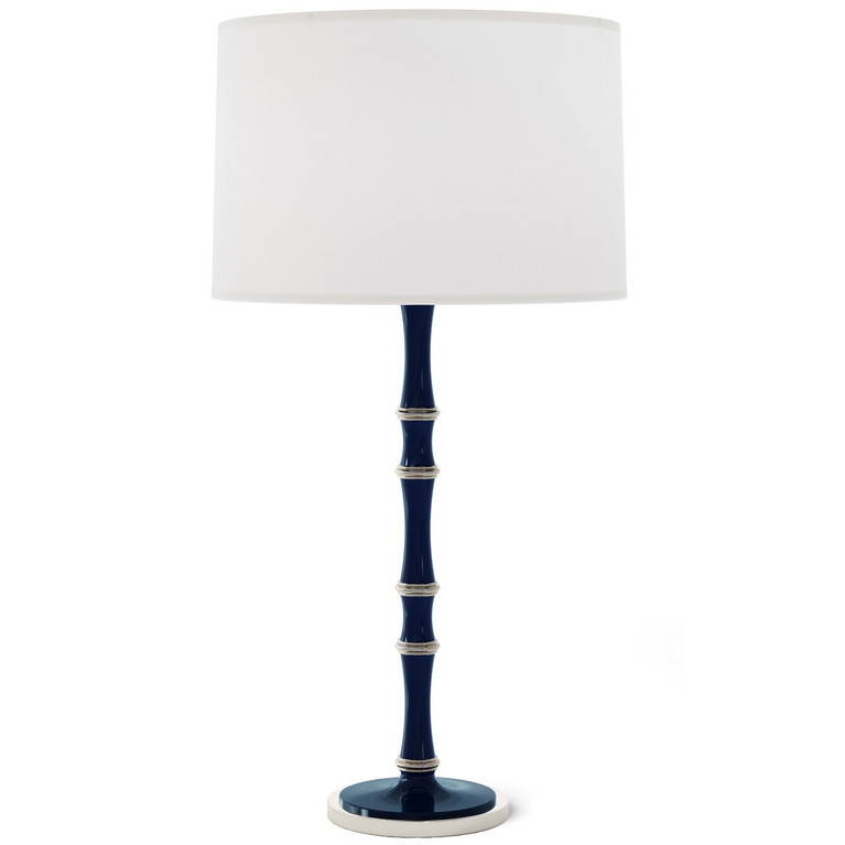 Robert Abbey - MB72 - One Light Table Lamp - Kane - Midnight Blue w/Polished Nickel