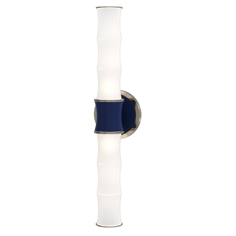 Robert Abbey - MB84 - Two Light Wall Sconce - Kane - Midnight Blue w/Polished Nickel