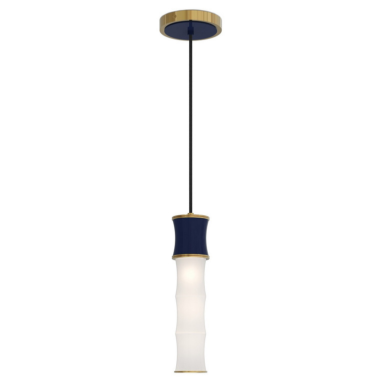 Robert Abbey - MB85 - One Light Pendant - Kane - Midnight Blue w/Modern Brass